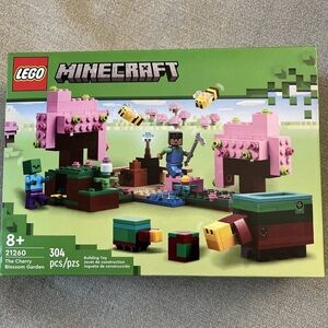 LEGO Minecraft Cherry Blossom Garden Pink and Green Building Set